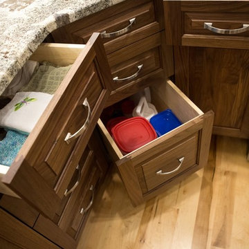 Walnut Kitchen, Corner Drawers