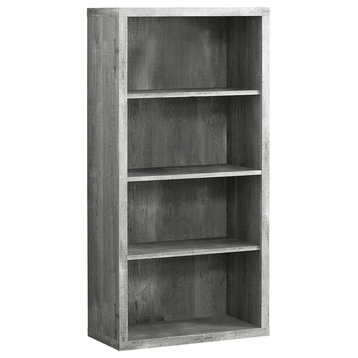 48" Gray Four Tier Standard Bookcase