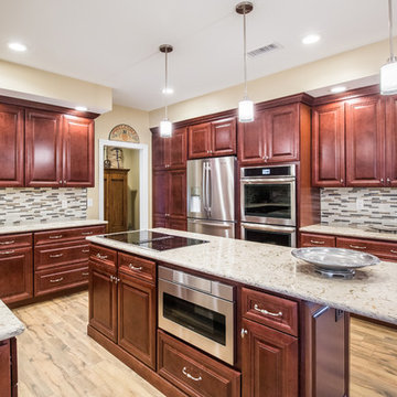 Traditional Expansive Kitchen with Large Island
