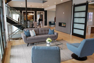 Transitional living room photo in Salt Lake City