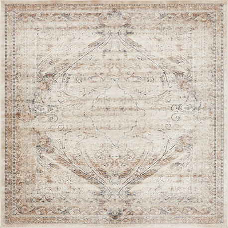 Unique Loom Beige Chateau Wilson 7' 0 x 7' 0 Square Rug