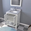 Palmdale 25" Bathroom Vanity, White With Marble Vanity Top