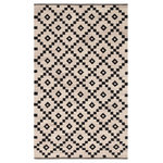 Jaipur Living - Jaipur Living Croix Handmade Geometric Black/White Area Rug, 5'x8' - A modern twist on traditional flatweave style, this sleek layer showcases a black trellis design on a natural undyed wool backdrop. The geometric shapes lend a fresh update to this eye-catching accent.