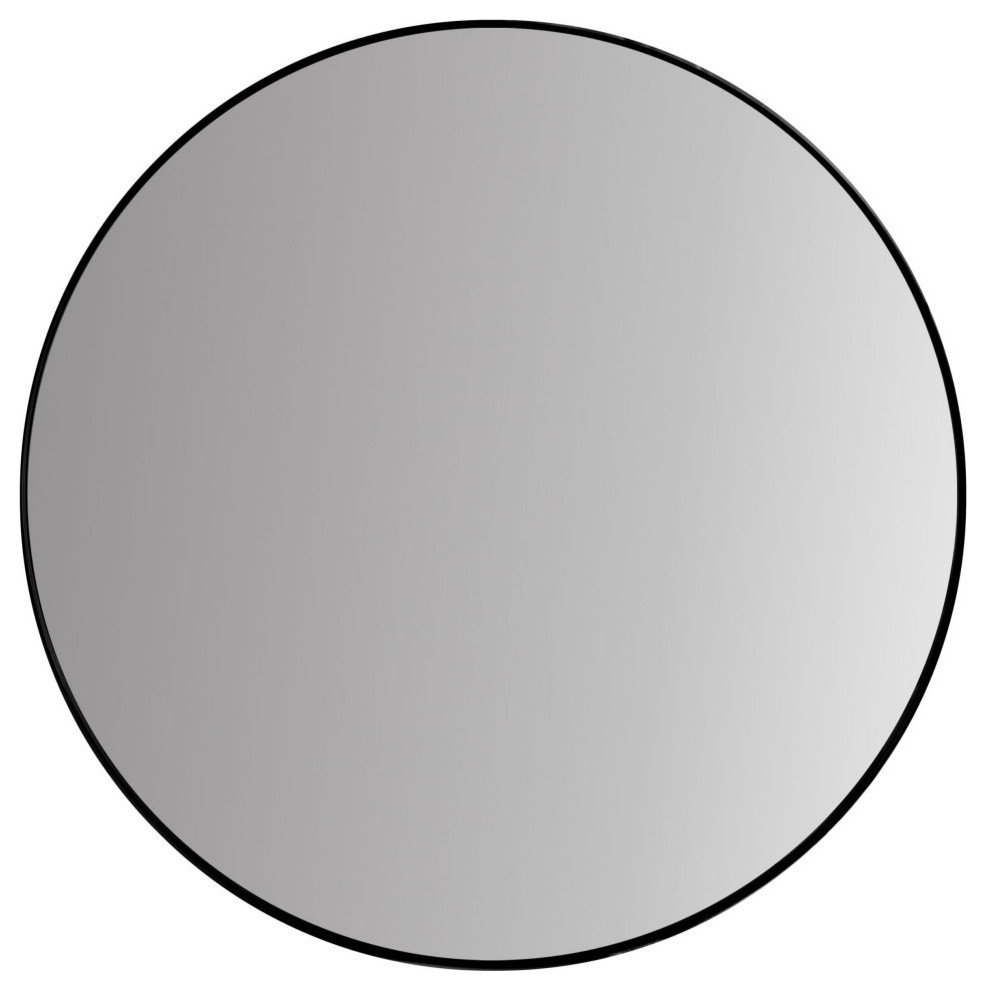 Cheyenne Framed Round Mirror, Black