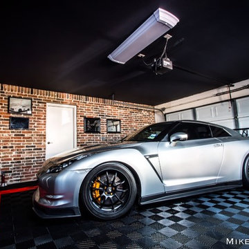 RaceDeck Garage Flooring install in Home Garage with GTR
