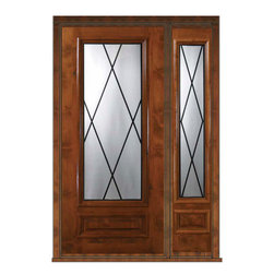 Prehung Sidelight Door 80 Alder Sandringham 1 Panel 3/4 Lite Glass - Front Doors