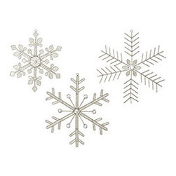 Beaded Snowflakes - Large - Set of 3 - New - Christmas Ornaments