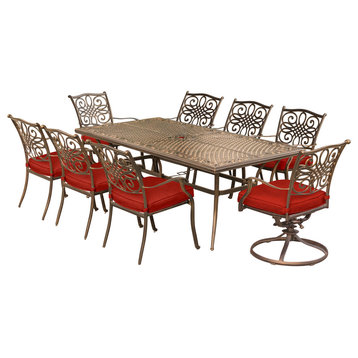 Traditions 9-Piece Dining Set, Red