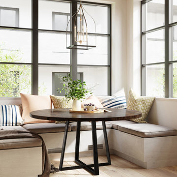 Round Watson Industrial Steel Pedestal Table
