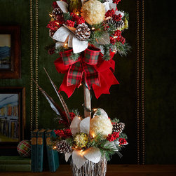 Pre-lit 36" Highland Fling Topiary - Wreaths And Garlands