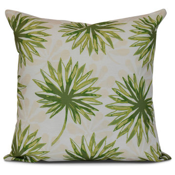 18x18", Spike and Stamp, Floral Print Pillow, Green