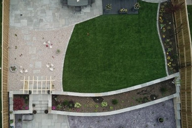 Aerial view of finished garden