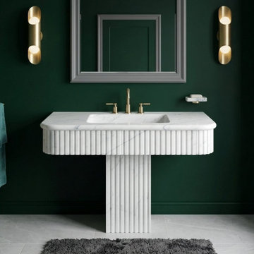 Bespoke Calacatta New York Marble Sinks | Pedestal & Floating Collection