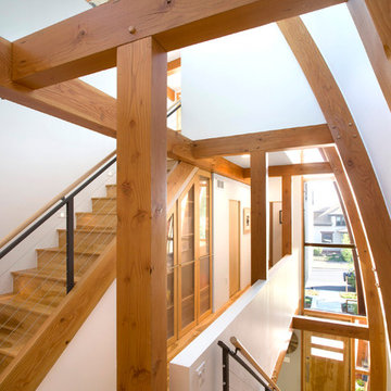 Modern Heavy Timber Curved Wall Home