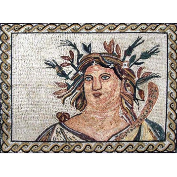 Roman Goddess Mosaic Mural, 31"x41"