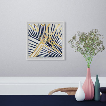 "Palm Tree in Blues" Framed Painting Print