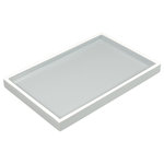 Pacific Connections - Cool Gray & White Lacquer Vanity Tray - Cool Gray with White Trim Lacquer Bath Collection. Pacific Connections was founded with the objective to provide the highest quality, lacquer finished, home accessories and furniture products.All products are hand-crafted, with multiple steps, along with meticulous care.Plywood covered in a lacquer finish.