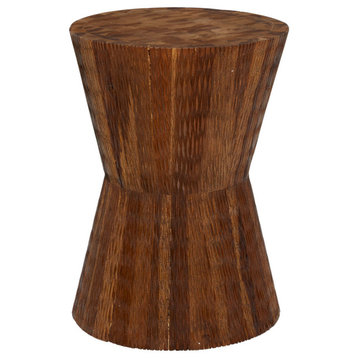 Contemporary Brown Teak Wood Accent Table 42063