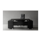 Zuri Furniture 79” Modern Ford Black Oak Wood Desk Letter/Legal Filing Drawers