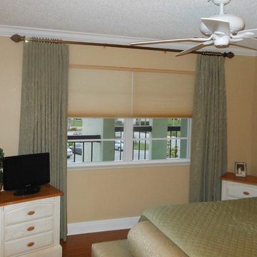 Curtains with Cellular Shades
