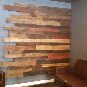 Reclaimed wood wall