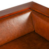 Arts and Crafts / Craftsman Cubic Slat Side Sofa - Chestnut Brown Leather