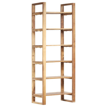 vidaXL Bookshelf 6-Tier Bookcase Shelving Unit for Entryway Solid Wood Sheesham