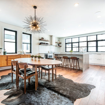 Warm, Organic Kitchen and Dining Room