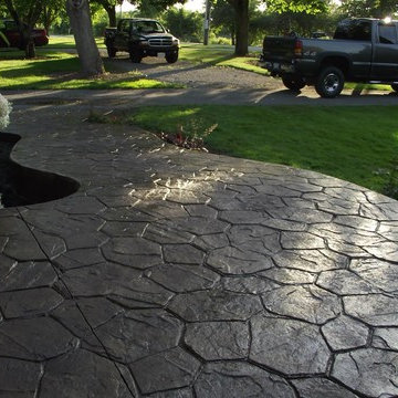Stamped Concrete Wheel Chair Ramp.
