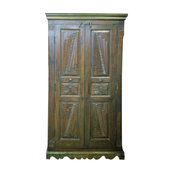 Mogul Interior - Consigned Teak Britsh Colonial Cabinet Bedroom Almira Furniture - Armoires And Wardrobes