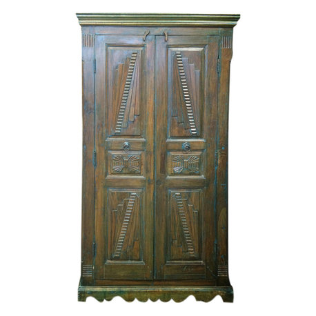 Mogul Interior - Consigned Teak Britsh Colonial Cabinet Bedroom Almira Furniture - Armoires And Wardrobes