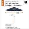 Montlake Fadesafe 9' Round Aluminum Patio Umbrella, Heather Indigo Blue