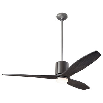 LeatherLuxe Fan, Graphite/Gray, 54" Ebony Blades With LED, Wall/Remote Control