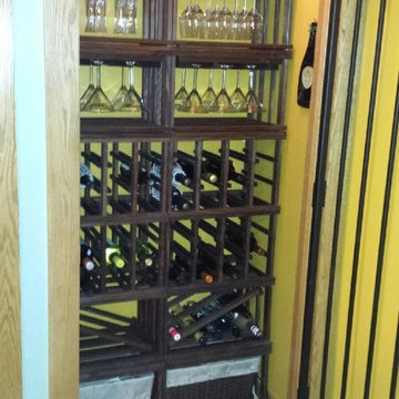 Mini Stackable Wine Racks in a Closet Wine Cellar