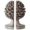 Pine Cone Bookends 6.5x5.5x8.5" Pair