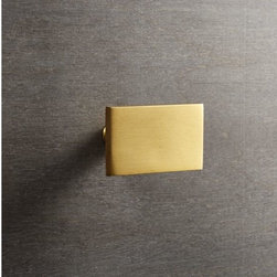 rectangle brushed brass knob | CB2 - Cabinet And Drawer Knobs
