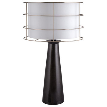 Fangio Lighting's 24 " Tapered Column Ceramic Table Lamp, Black