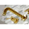 Kingston Brass KS8122CML 2-Handle 8" Wall Mount Bathroom Faucet, Polished Brass