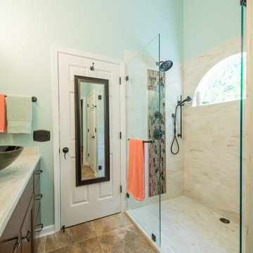 Custom Solid Surface - Corian Shower (Witch Hazel)