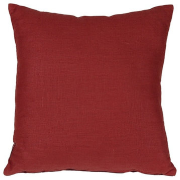 Pillow Decor - Tuscany Linen Red 17 Throw Pillow, 20x20