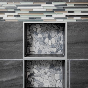 DARK GRAY TILE EXPANDED SHOWER