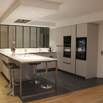 Cuisine Ouverte avec verrière Atelier dans le quartier de Touluse Pouvourville