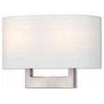 Livex Lighting - Livex Lighting 42401-91 Hayworth - Two Light ADA Wall Sconce - Raise the style bar with a designer wall sconce inHayworth Two Light A Brushed Nickel Off-W *UL Approved: YES Energy Star Qualified: n/a ADA Certified: YES  *Number of Lights: Lamp: 2-*Wattage:40w Medium Base bulb(s) *Bulb Included:No *Bulb Type:Medium Base *Finish Type:Brushed Nickel