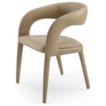 Modrest Faerron Modern Tan Leatherette Dining Chair