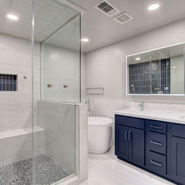 North Summerlin Deep Blue Master Bathroom