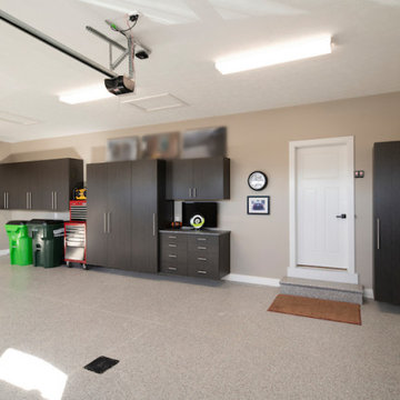 Attractive and Functional Garage - Garage Flooring & Cabinets