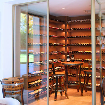 Glass-Enclosed Wine Room Integrated