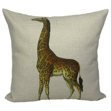 Giraffe Throw Pillow Case, With Insert