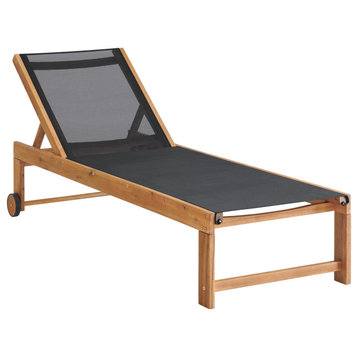 Sunapee Acacia Wood Outdoor Lounge Chair With Mesh Seating