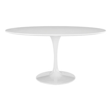 Modway Lippa 60" Oval Wood Top Dining Table White